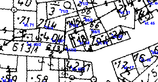 Parcela st. 18 v KÚ Jemníky, Katastrální mapa