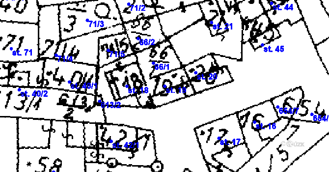 Parcela st. 19 v KÚ Jemníky, Katastrální mapa