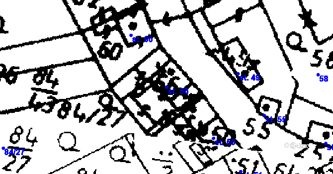 Parcela st. 56 v KÚ Jemníky, Katastrální mapa