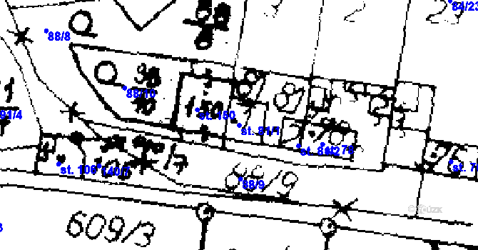 Parcela st. 81/1 v KÚ Jemníky, Katastrální mapa