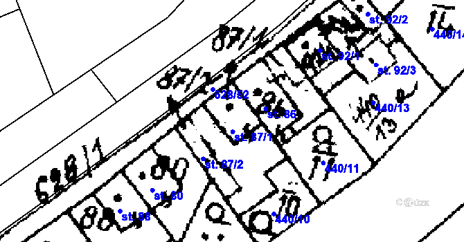 Parcela st. 87 v KÚ Jemníky, Katastrální mapa
