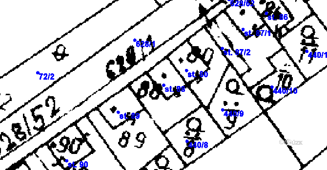 Parcela st. 88 v KÚ Jemníky, Katastrální mapa