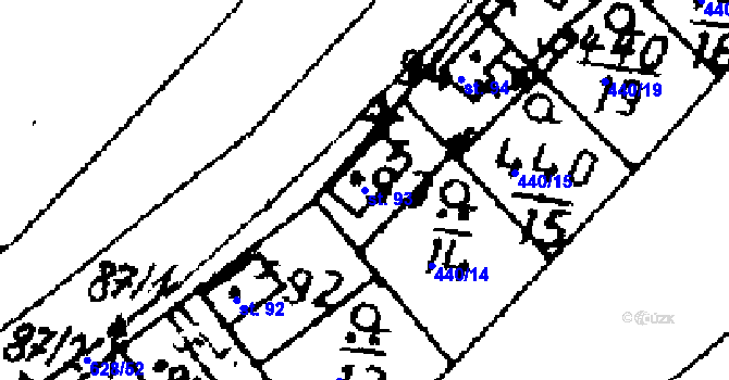 Parcela st. 93 v KÚ Jemníky, Katastrální mapa