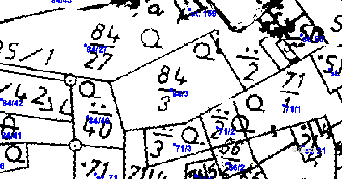 Parcela st. 84/3 v KÚ Jemníky, Katastrální mapa