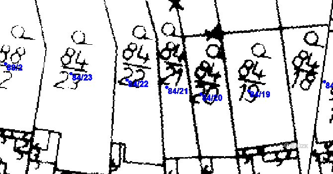 Parcela st. 84/21 v KÚ Jemníky, Katastrální mapa