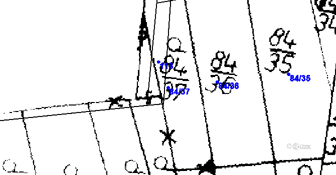 Parcela st. 84/37 v KÚ Jemníky, Katastrální mapa