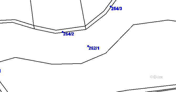 Parcela st. 252/1 v KÚ Jemníky, Katastrální mapa