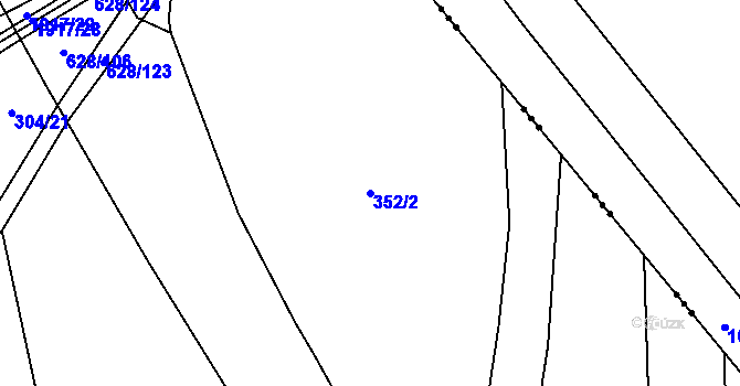 Parcela st. 352/2 v KÚ Jemníky, Katastrální mapa
