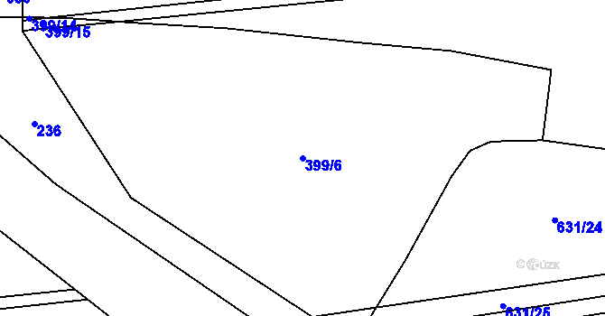 Parcela st. 399/6 v KÚ Jemníky, Katastrální mapa