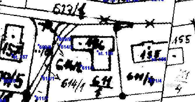 Parcela st. 156 v KÚ Jemníky, Katastrální mapa