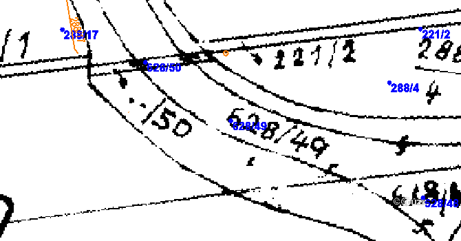 Parcela st. 628/49 v KÚ Jemníky, Katastrální mapa