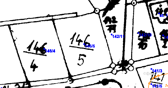 Parcela st. 146/5 v KÚ Jemníky, Katastrální mapa