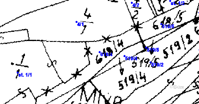 Parcela st. 618/4 v KÚ Jemníky, Katastrální mapa
