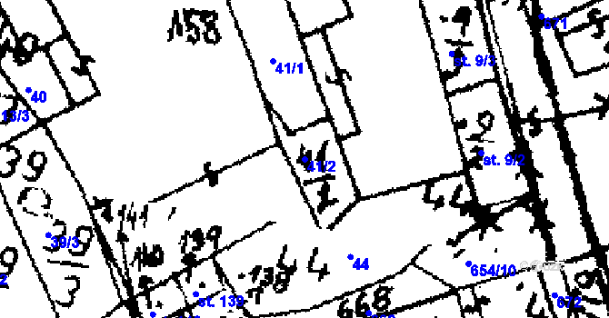 Parcela st. 41/2 v KÚ Jemníky, Katastrální mapa