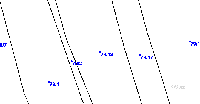 Parcela st. 79/18 v KÚ Jemníky, Katastrální mapa