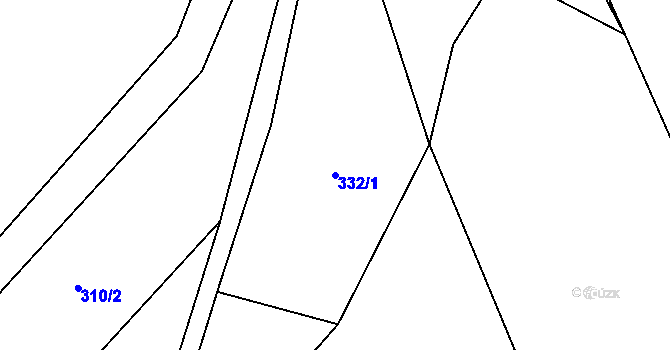 Parcela st. 332/1 v KÚ Jemníky, Katastrální mapa