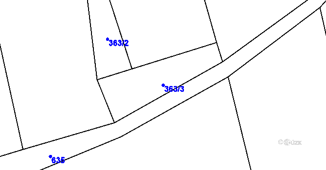 Parcela st. 363/3 v KÚ Jemníky, Katastrální mapa