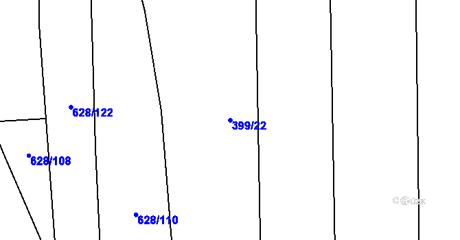 Parcela st. 399/22 v KÚ Jemníky, Katastrální mapa