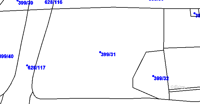 Parcela st. 399/31 v KÚ Jemníky, Katastrální mapa