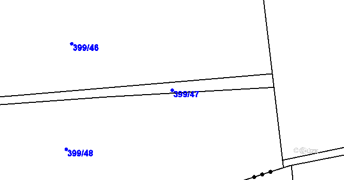Parcela st. 399/47 v KÚ Jemníky, Katastrální mapa