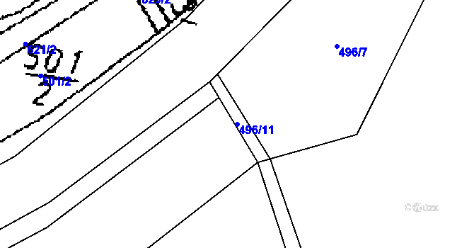 Parcela st. 496/11 v KÚ Jemníky, Katastrální mapa