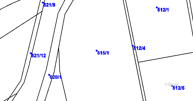 Parcela st. 515/1 v KÚ Jemníky, Katastrální mapa