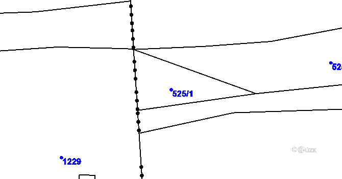 Parcela st. 525/1 v KÚ Jemníky, Katastrální mapa