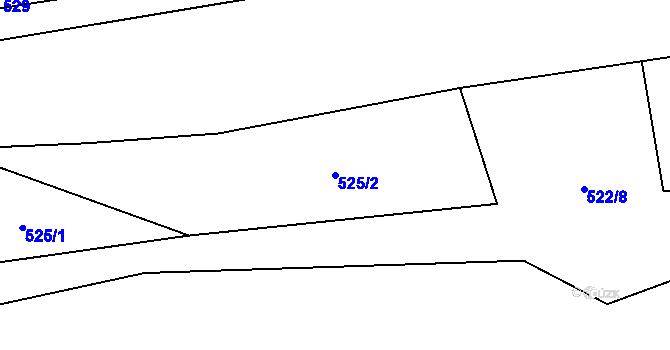 Parcela st. 525/2 v KÚ Jemníky, Katastrální mapa