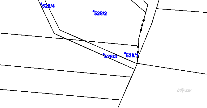 Parcela st. 528/3 v KÚ Jemníky, Katastrální mapa