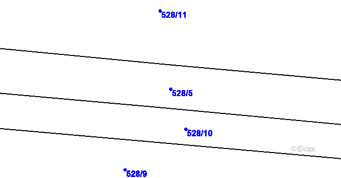 Parcela st. 528/5 v KÚ Jemníky, Katastrální mapa