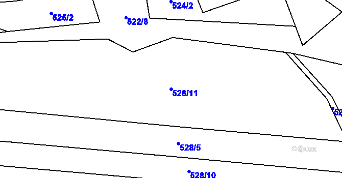 Parcela st. 528/11 v KÚ Jemníky, Katastrální mapa