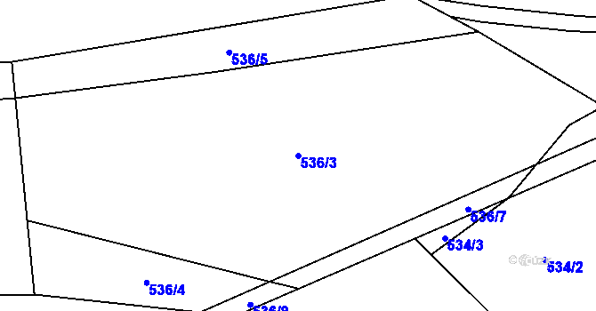 Parcela st. 536/3 v KÚ Jemníky, Katastrální mapa