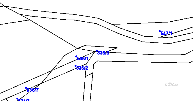 Parcela st. 536/6 v KÚ Jemníky, Katastrální mapa