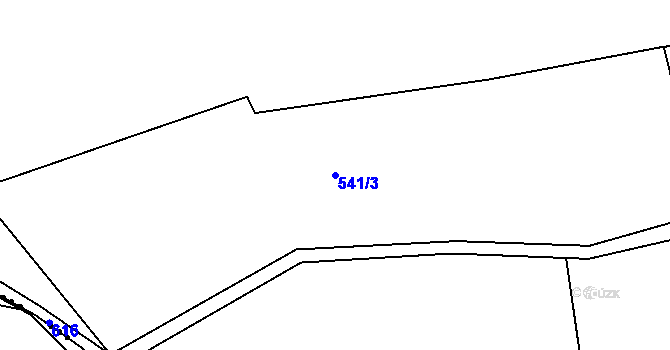 Parcela st. 541/3 v KÚ Jemníky, Katastrální mapa