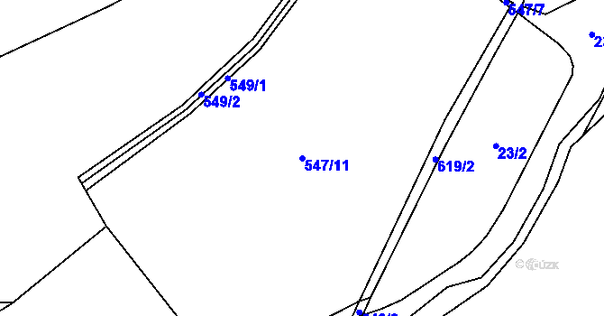 Parcela st. 547/11 v KÚ Jemníky, Katastrální mapa