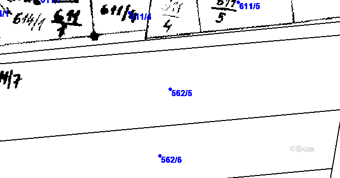 Parcela st. 562/5 v KÚ Jemníky, Katastrální mapa