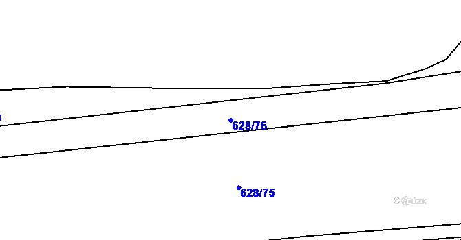 Parcela st. 628/76 v KÚ Jemníky, Katastrální mapa