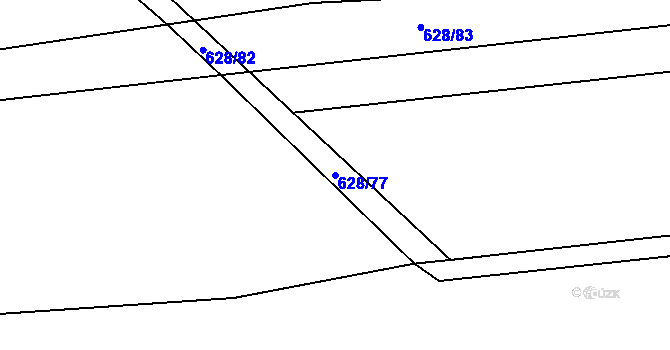 Parcela st. 628/77 v KÚ Jemníky, Katastrální mapa