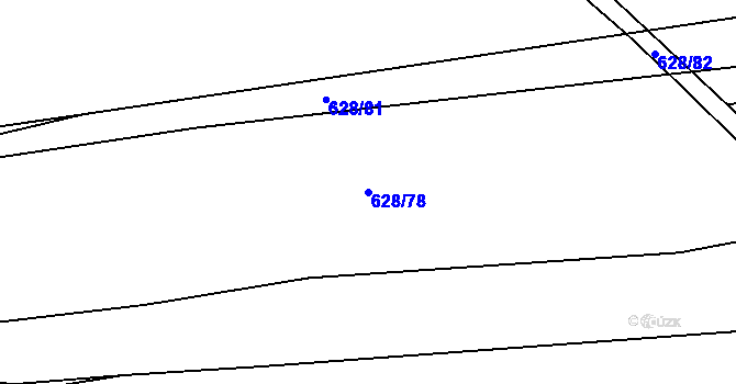 Parcela st. 628/78 v KÚ Jemníky, Katastrální mapa