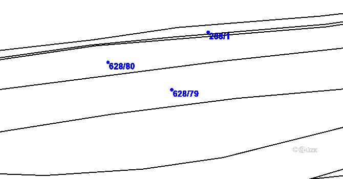 Parcela st. 628/79 v KÚ Jemníky, Katastrální mapa