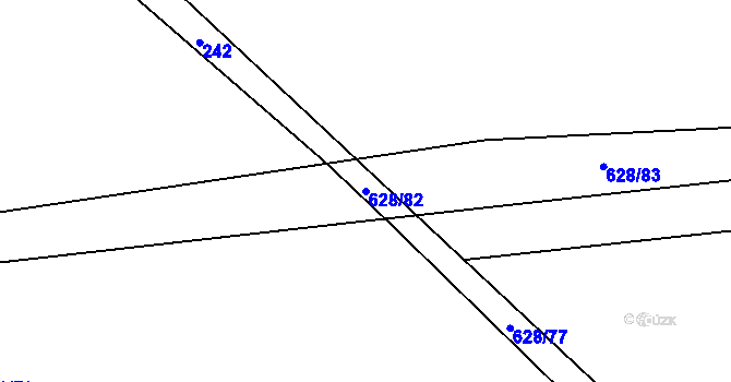 Parcela st. 628/82 v KÚ Jemníky, Katastrální mapa