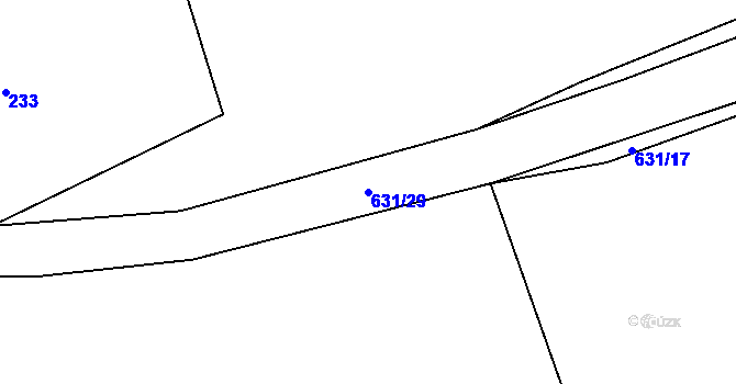 Parcela st. 631/29 v KÚ Jemníky, Katastrální mapa