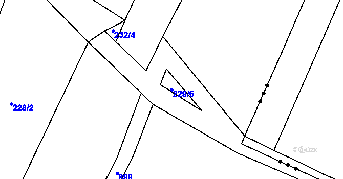 Parcela st. 229/6 v KÚ Jenčice, Katastrální mapa