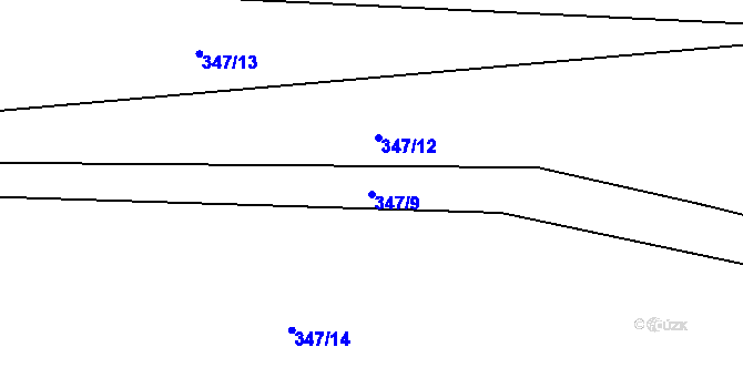 Parcela st. 347/9 v KÚ Jenčice, Katastrální mapa