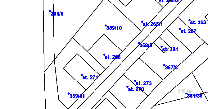 Parcela st. 266 v KÚ Jeneč u Prahy, Katastrální mapa