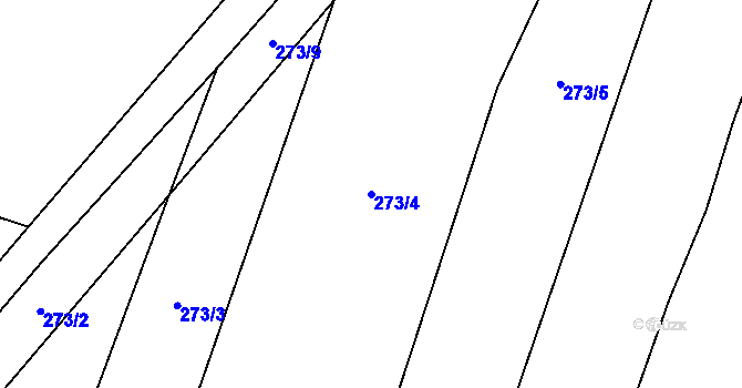 Parcela st. 273/4 v KÚ Jeneč u Prahy, Katastrální mapa