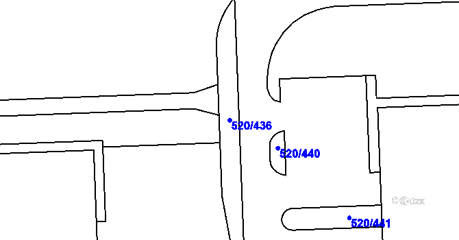 Parcela st. 520/436 v KÚ Jeneč u Prahy, Katastrální mapa