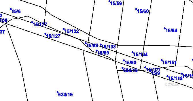 Parcela st. 15/89 v KÚ Broučkova Lhota, Katastrální mapa