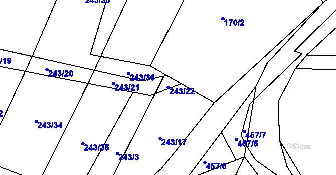 Parcela st. 243/22 v KÚ Broučkova Lhota, Katastrální mapa