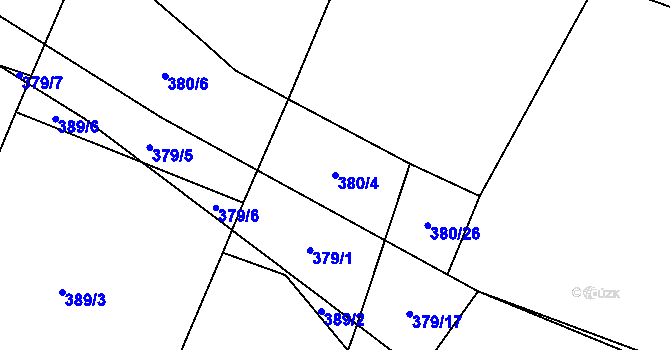 Parcela st. 380/4 v KÚ Broučkova Lhota, Katastrální mapa